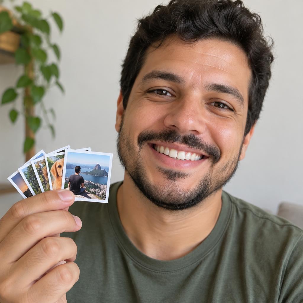 Foto de cliente com foto-ímãs