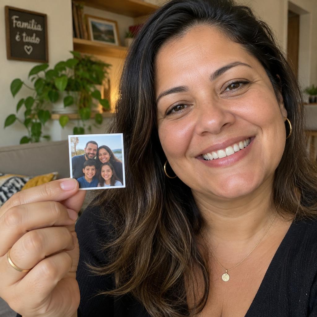 Foto de cliente com foto-ímãs