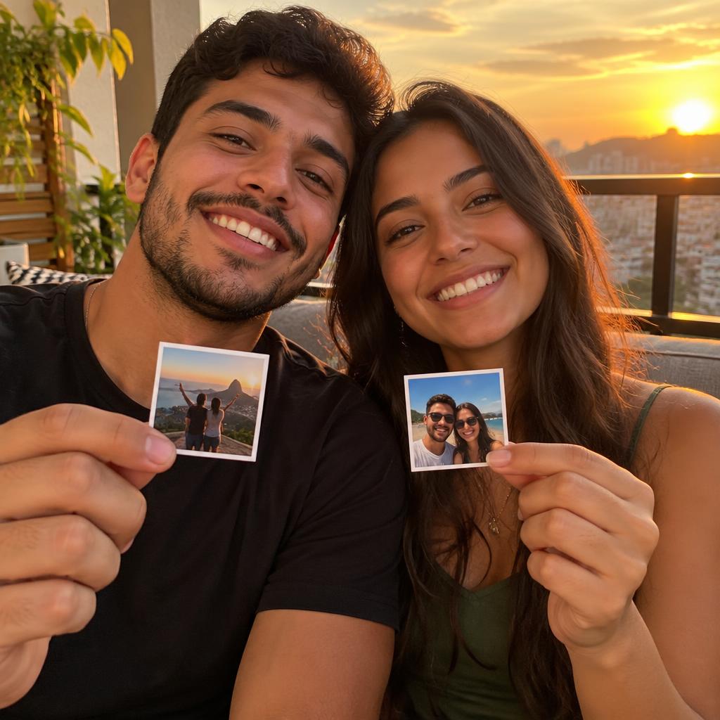 Foto de cliente com foto-ímãs