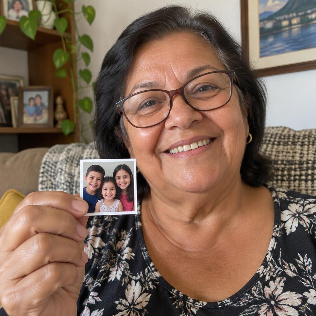 Foto de cliente com foto-ímãs